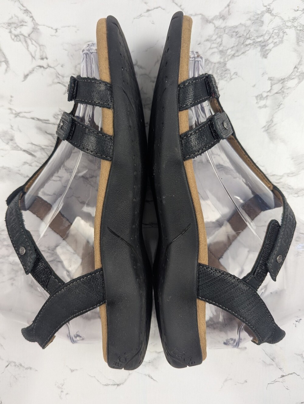 Taos Trophy 2 Black Leather Strappy Comfort Sandals Women's Size 7 - Picture 4 of 14